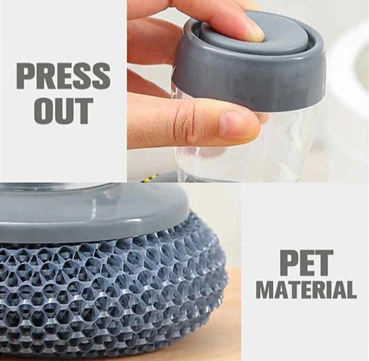 2-in-1 Soap Dispensing Dish Scrub Brush with Push Button